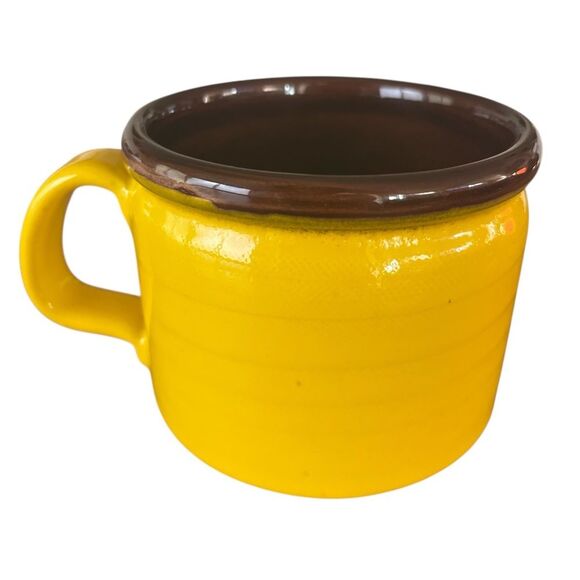 Baldelli MidCentury Modern Yellow Mug Made in Italy Colorful Ceramic Coffee - Picture 1 of 4